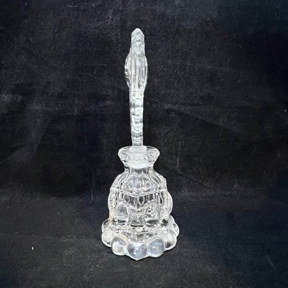 Vintage L E Smith Glass Co Beaded Medallion Perfume Bottle With Stopper - Picture 7 of 10